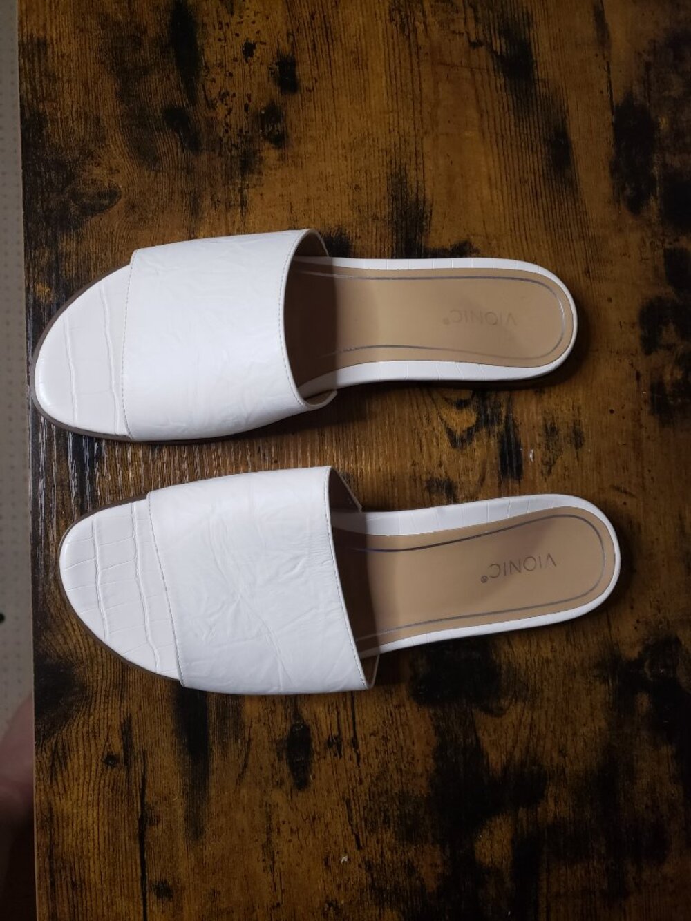 Vionic Elegant White Demi Slide Sandals size 10 - Picture 2 of 9
